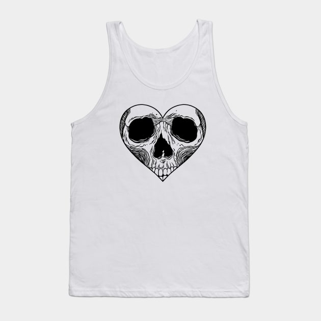 Heart Skull Tank Top by OccultOmaStore